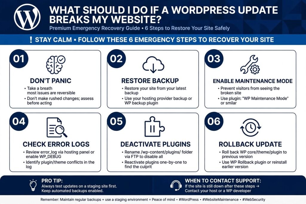 wordpress update issues